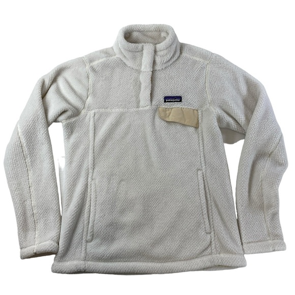 Patagonia Tops - Patagonia Women’s Cream ReTool Snap-T Synchilla Fleece Fuzzy Pullover Sz S